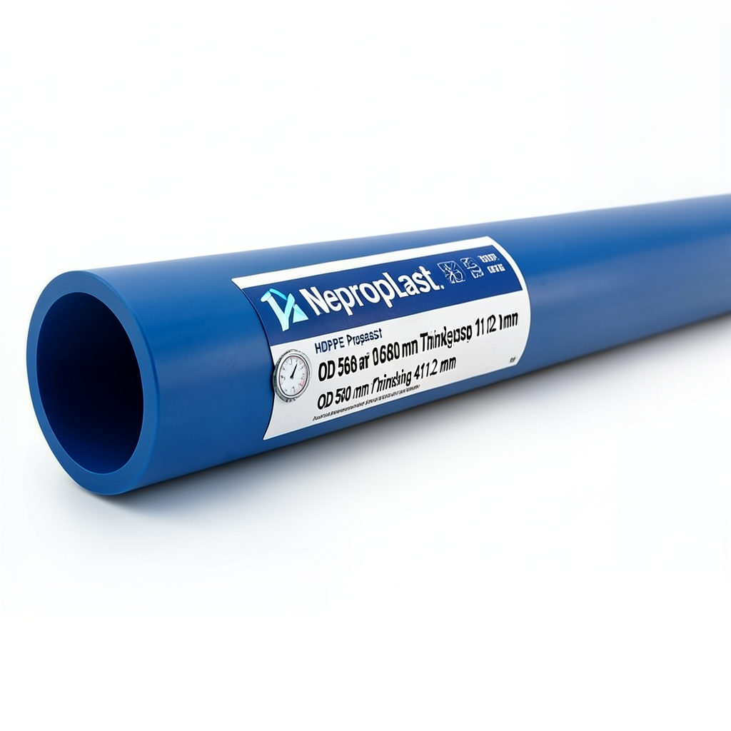 Neproplast HDPE Pipes PE 80 Pressure 10 Bar OD 560 mm Thickness 41.2 mm Blue | NEPROPLAST