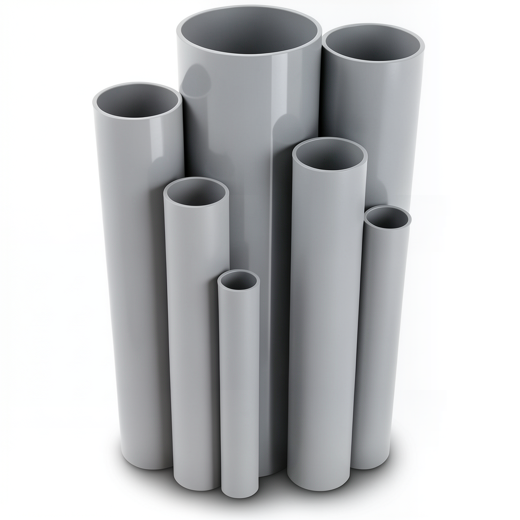 UPVC Pipes 12 Bar Pressure 219.4 mm Diameter 11.9 mm Thickness Gray