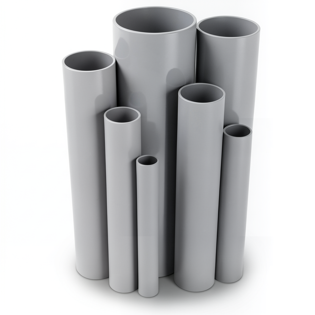 UPVC Pipes Nominal Pressure 6/20 Outside Diameter 125 mm Thickness 3.7 mm Gray