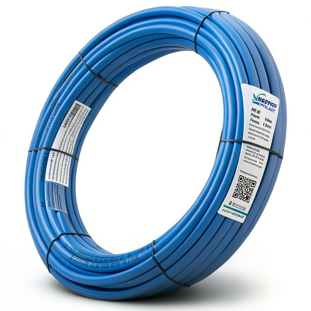 أنابيب HDPE PE 80 ضغط 6 بار قطر خارجي 50 مم سمك 2.3 مم لون أزرق | نيبروبلاست