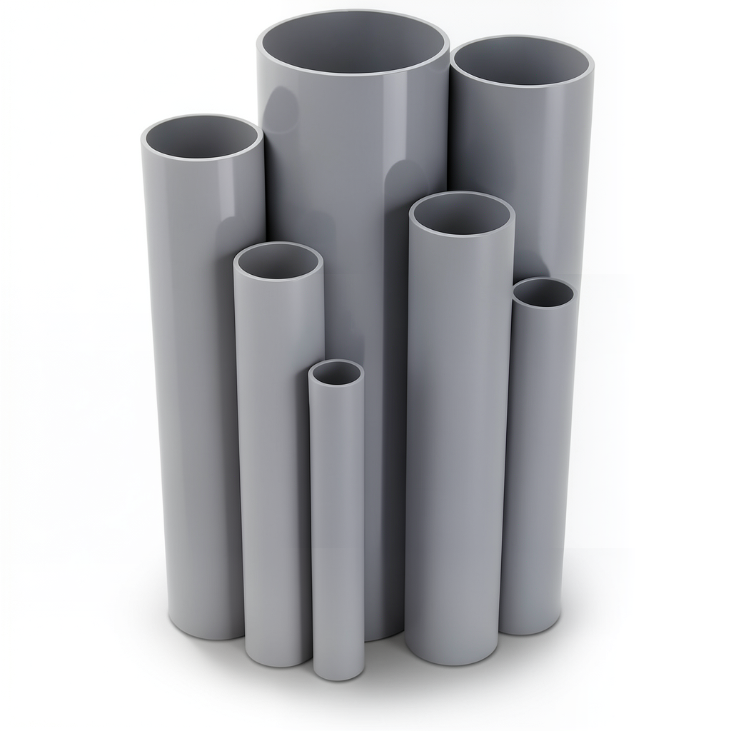 UPVC Pipes 12 Bar Pressure 219.4 mm Diameter 11.9 mm Thickness Gray