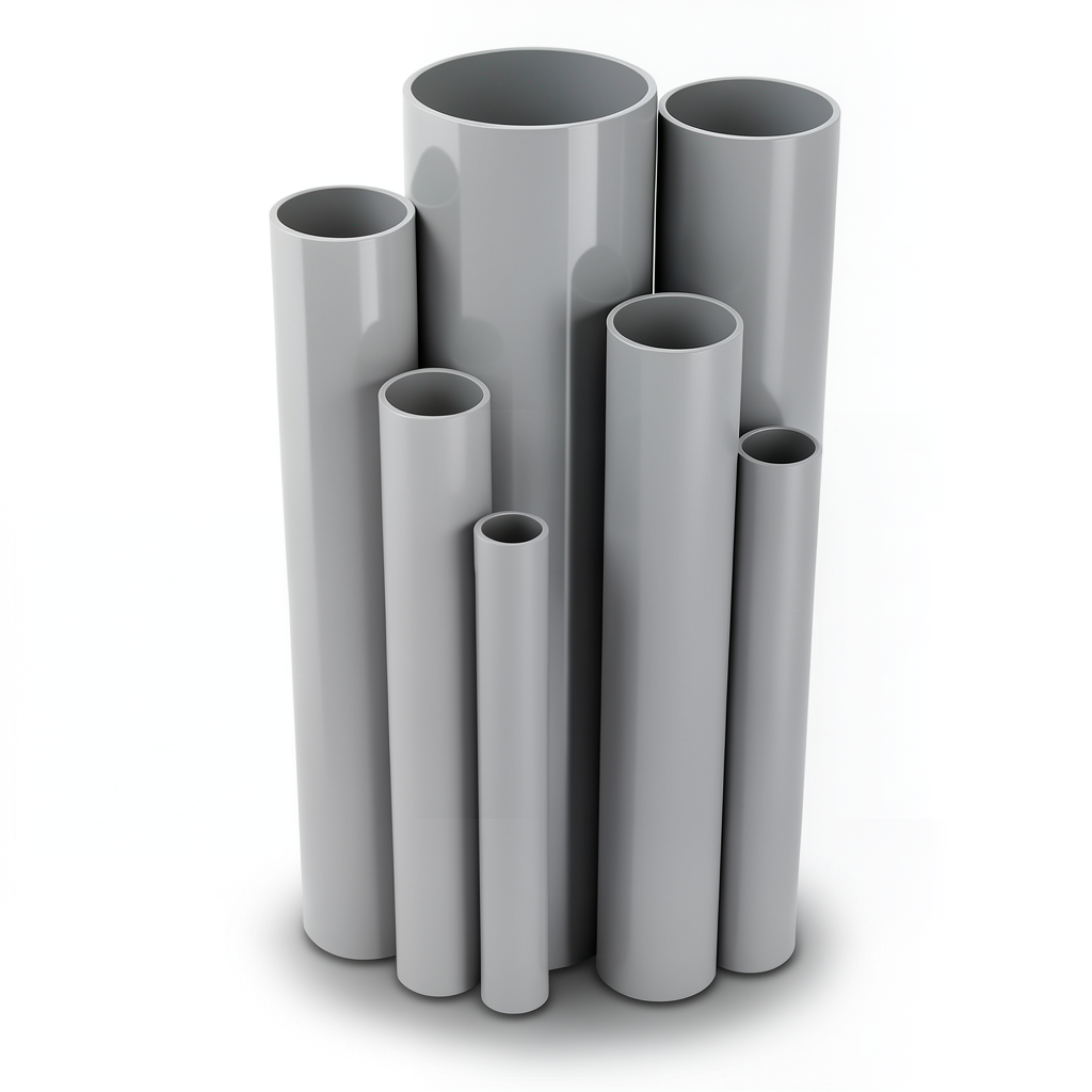 UPVC Pipes 15 Bar Pressure 219.4 mm Diameter 14.5 mm Thickness Gray