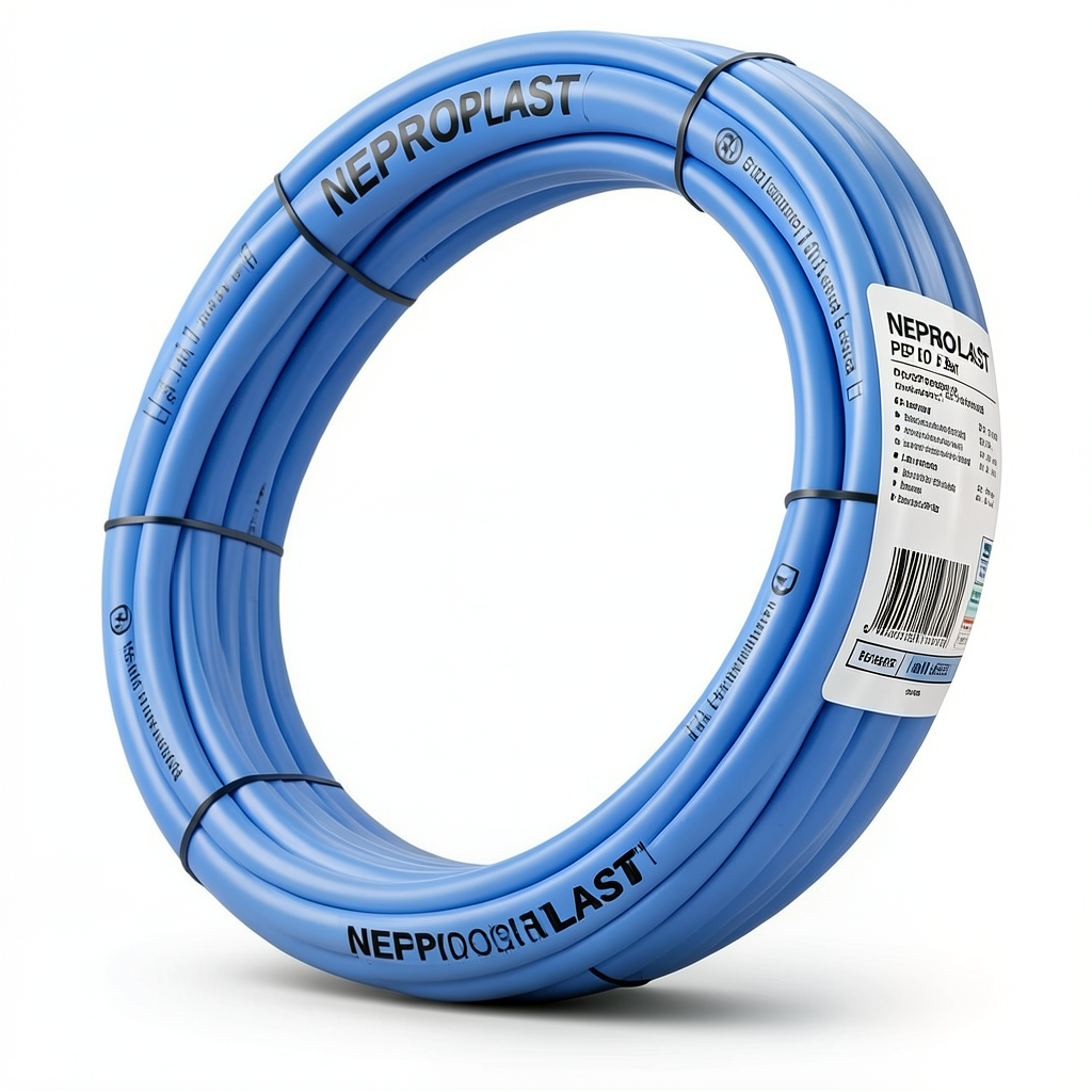 أنابيب HDPE نيبروبلاست PE 80 ضغط 6 بار قطر خارجي 75 مم سمك 3.5 مم لون ازرق | نيبروبلاست