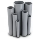 مواسير UPVC ضغط اسمي 6/20، قطر خارجي 90 مم، سمك 2.7 مم، رمادي