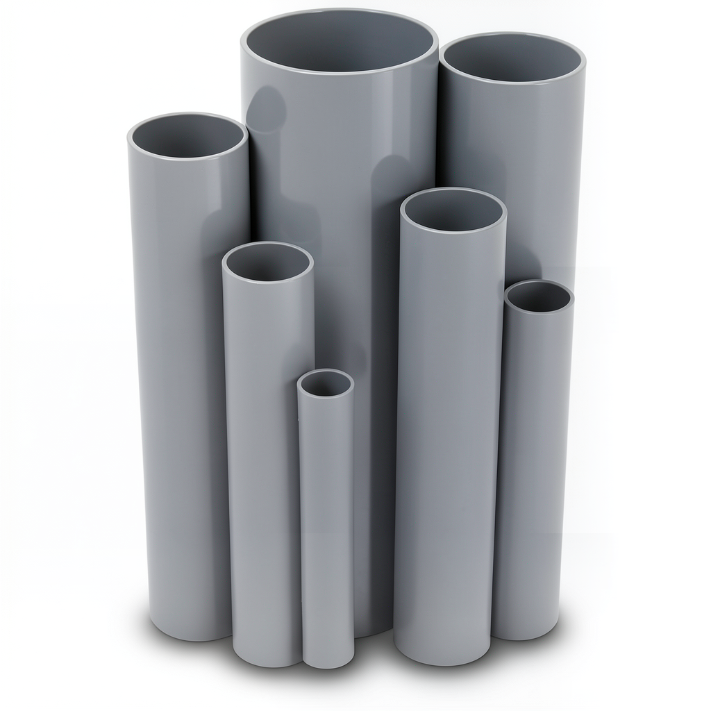 مواسير UPVC ضغط 6/20 قطر خارجي 160 مم سمك 4.7 مم لون رمادي