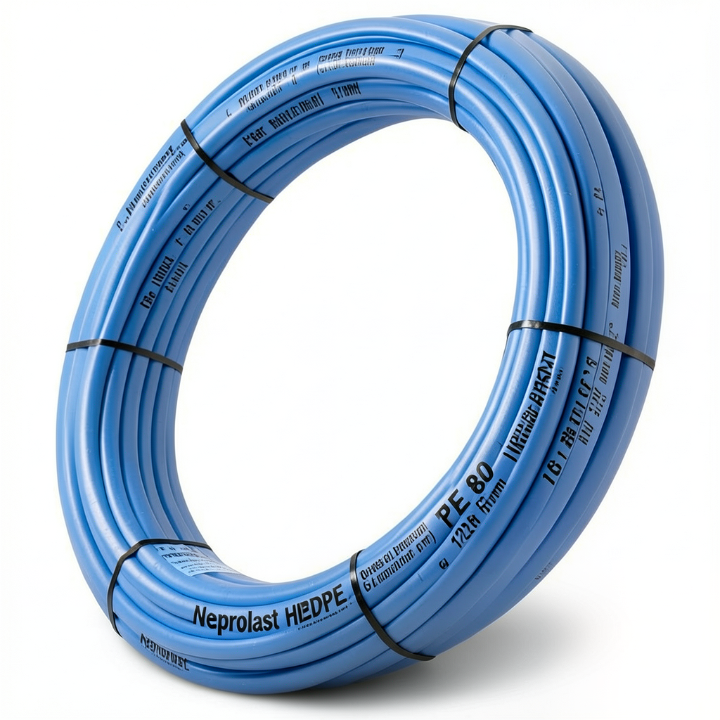 Neproplast HDPE Pipes PE 80 Pressure 6 Bar Outside Diameter 125 mm Thickness 5.7 mm Blue | NEPROPLAST