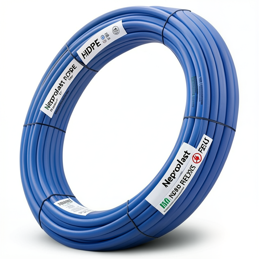 أنابيب HDPE نيبروبلاست PE 80 ضغط 10 بار قطر 75 مم سمك 5.6 مم لون أزرق | نيبروبلاست