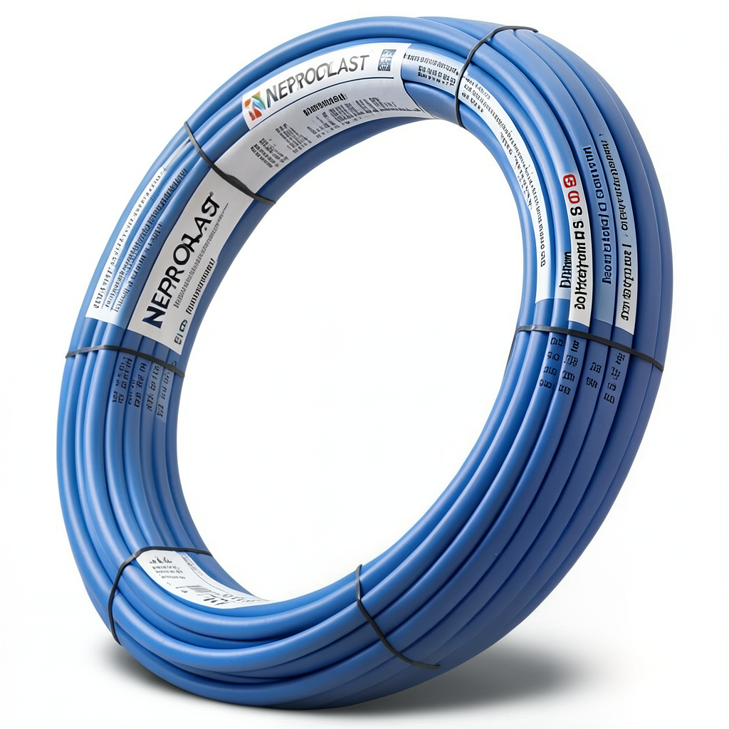 أنابيب HDPE PE 80 ضغط 6 بار قطر خارجي 50 مم سمك 2.3 مم لون أزرق | نيبروبلاست