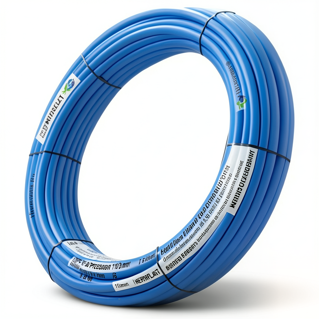 أنابيب HDPE PE 80 ضغط 6 بار قطر خارجي 110 مم سمك 5.0 مم لون أزرق | نيبروبلاست