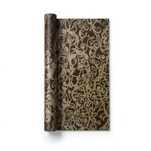 Italian Wallpaper Classic Design Dark Brown, Size 10m x 0.70m, Model 14111
