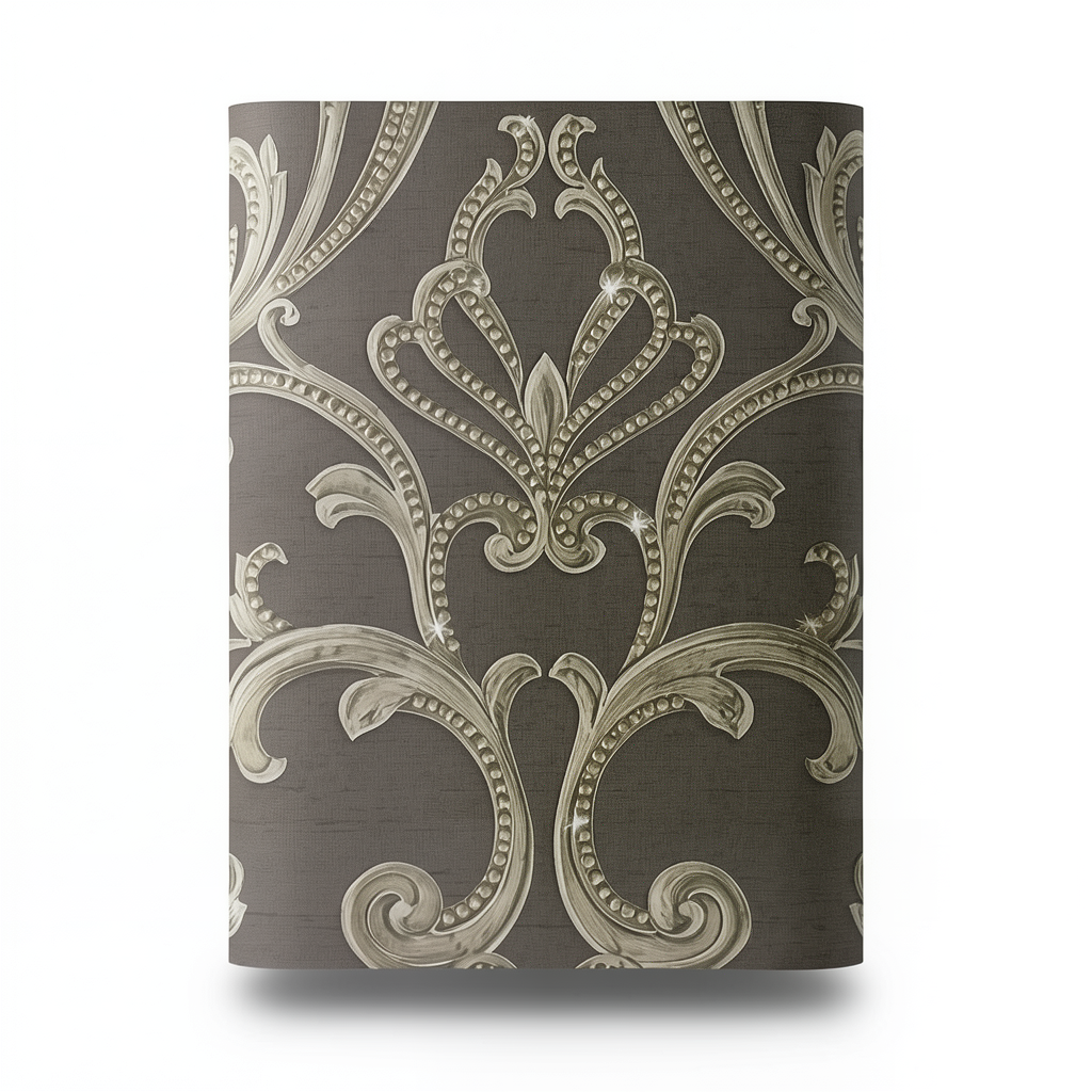 Italian Wallpaper Classic Design 10mx0.70m Dark Beige
