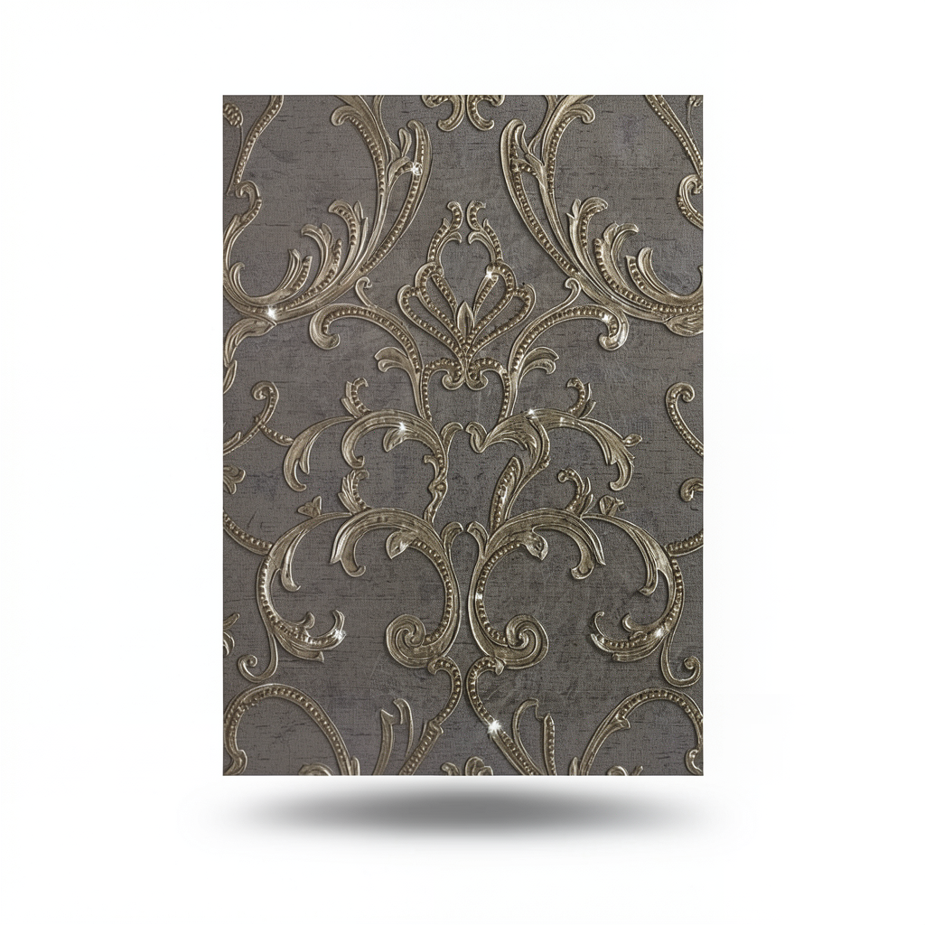 Italian Wallpaper Classic Design 10mx0.70m Dark Beige