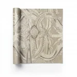 Patterned wall paper, length 10 m, width 0.70 m, beige color, model 13065