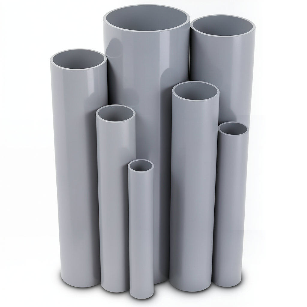 UPVC Pipes Nominal Pressure 10/20 Outside Diameter 50 mm Thickness 2.4 mm Gray
