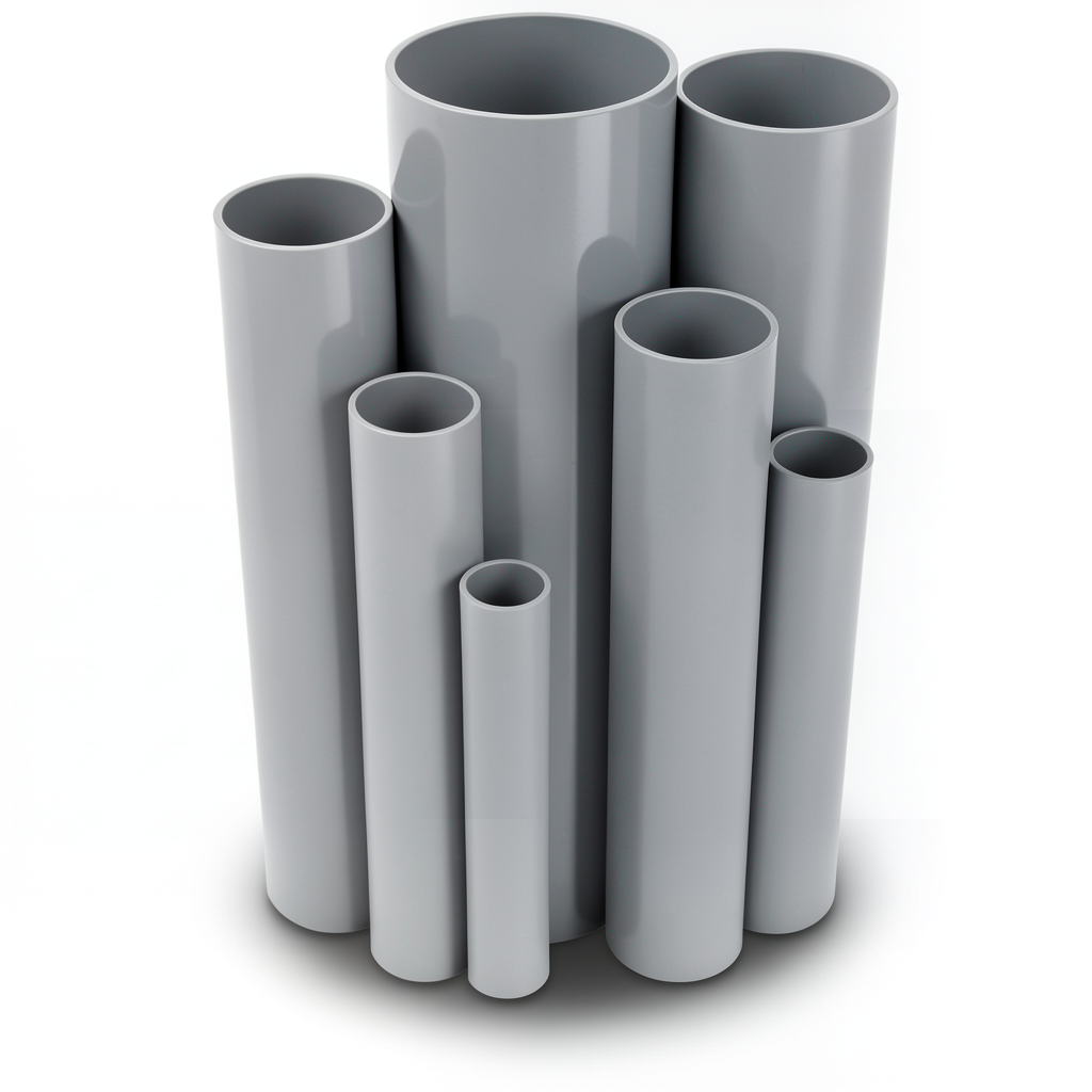 UPVC Pipes Nominal Pressure 10/20 Outside Diameter 125 mm Thickness 6.0 mm Gray