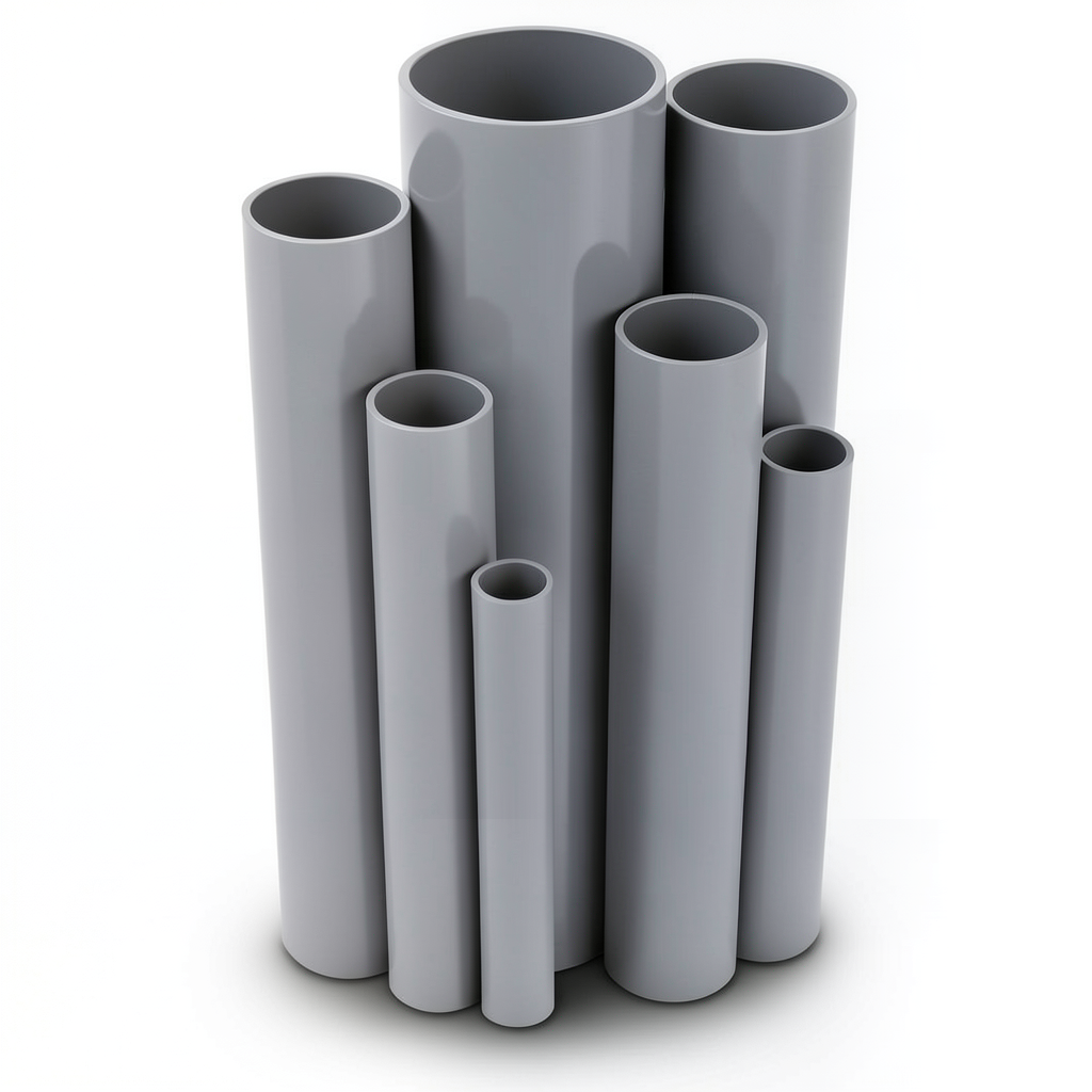 مواسير UPVC ضغط 10/20 قطر خارجي 40 مم سمك 1.9 مم لون رمادي