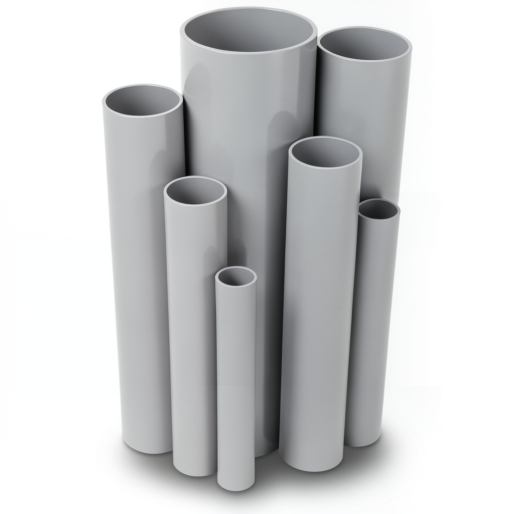 مواسير UPVC ضغط 10/20 قطر خارجي 250 مم سمك 11.9 مم لون رمادي