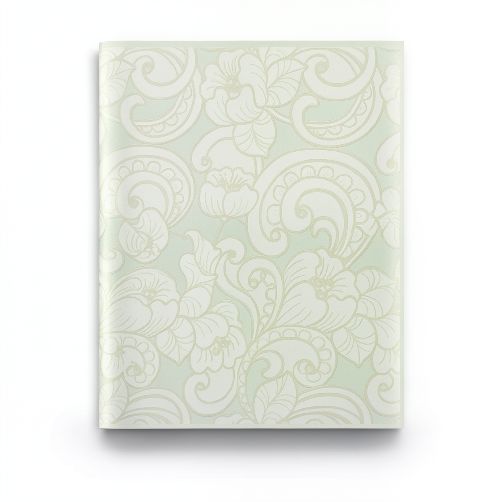 Italian Wall Decoration Floral Wallpaper 10m x 0.73m Pale Green