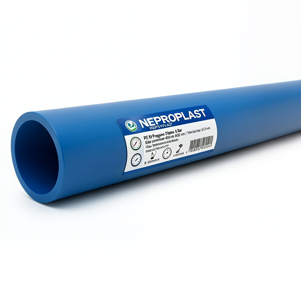 مواسير HDPE نيبروبلاست PE 80 ضغط 6 بار قطر خارجي 400 مم سمك 18.2 مم لون ازرق | نيبروبلاست