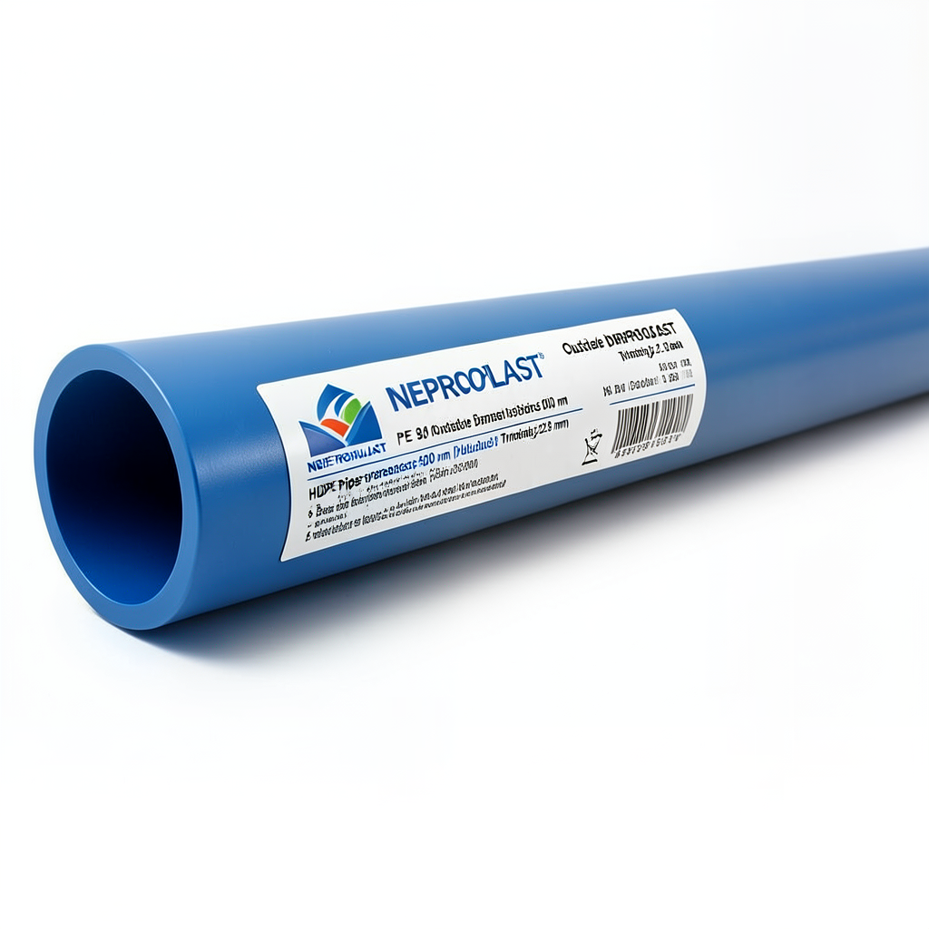 HDPE Pipes PE 80 Pressure 6 Bar Outside Diameter 500 mm Thickness 22.8 mm Blue | NEPROPLAST