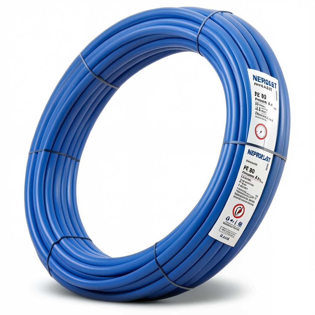 أنابيب HDPE PE 80 ضغط 4 بار قطر خارجي 50 مم سمك 1.8 مم أزرق | نيبروبلاست