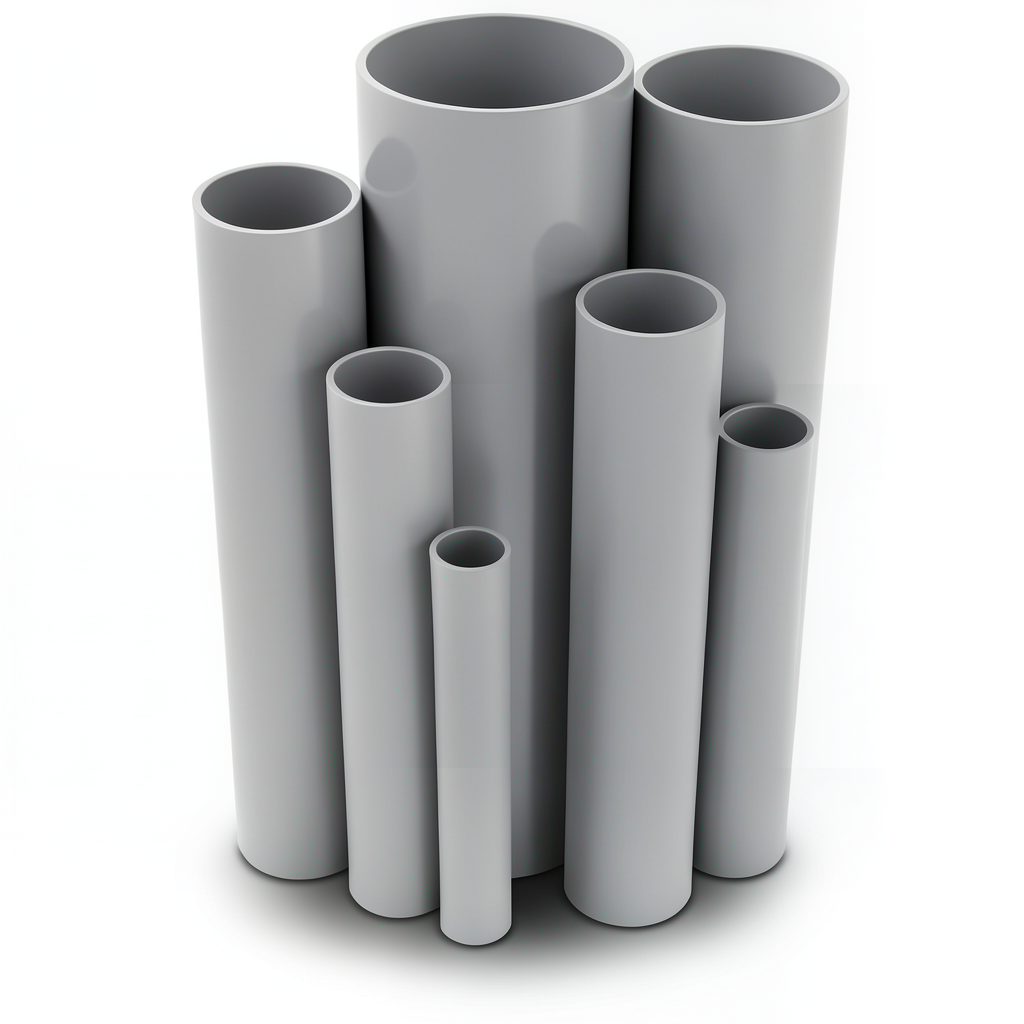 UPVC Pipes Nominal Pressure 10/20 Outside Diameter 200 mm Thickness 9.6 mm Gray