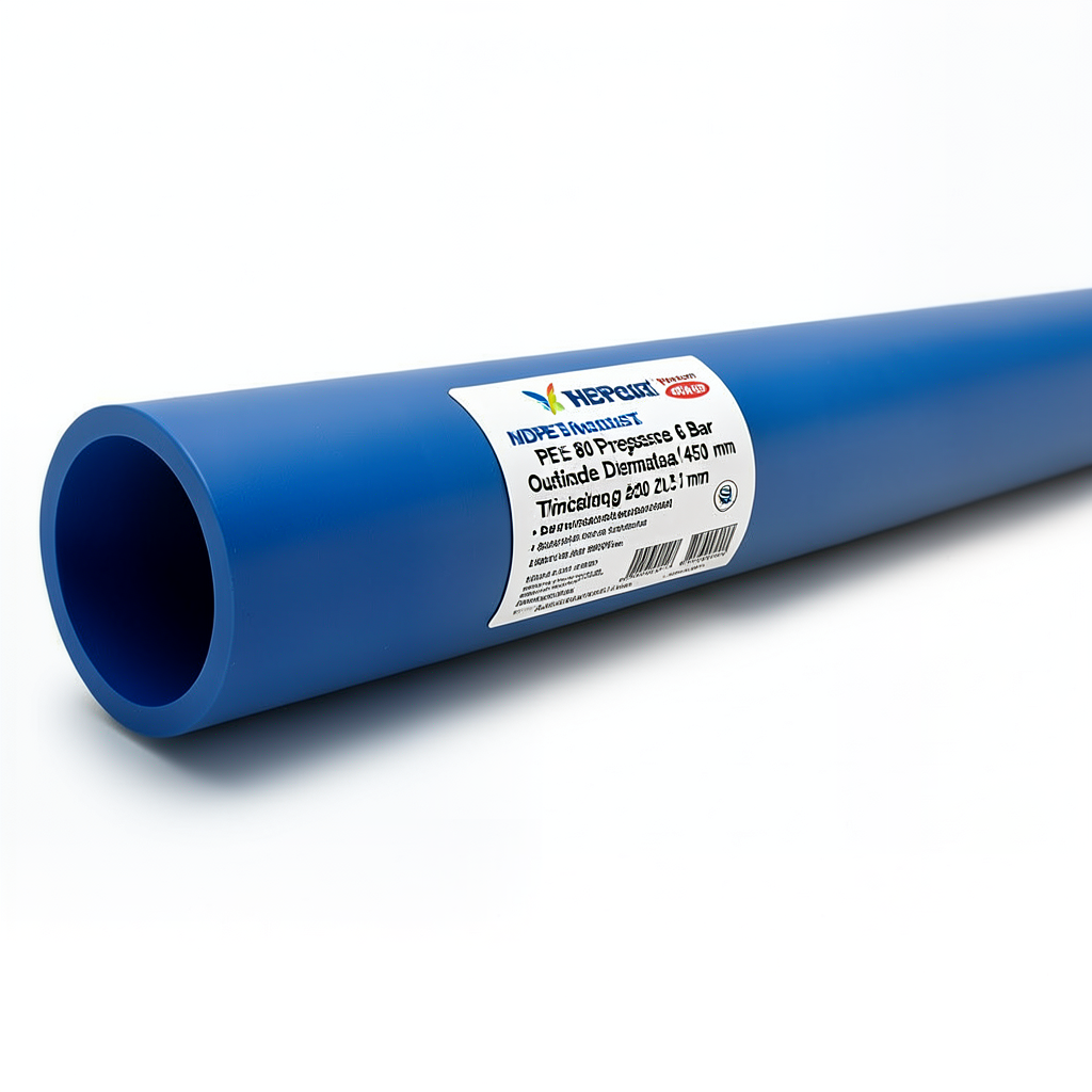 HDPE Pipes PE 80 Pressure 6 Bar Outside Diameter 450 mm Thickness 20.5 mm Blue | NEPROPLAST