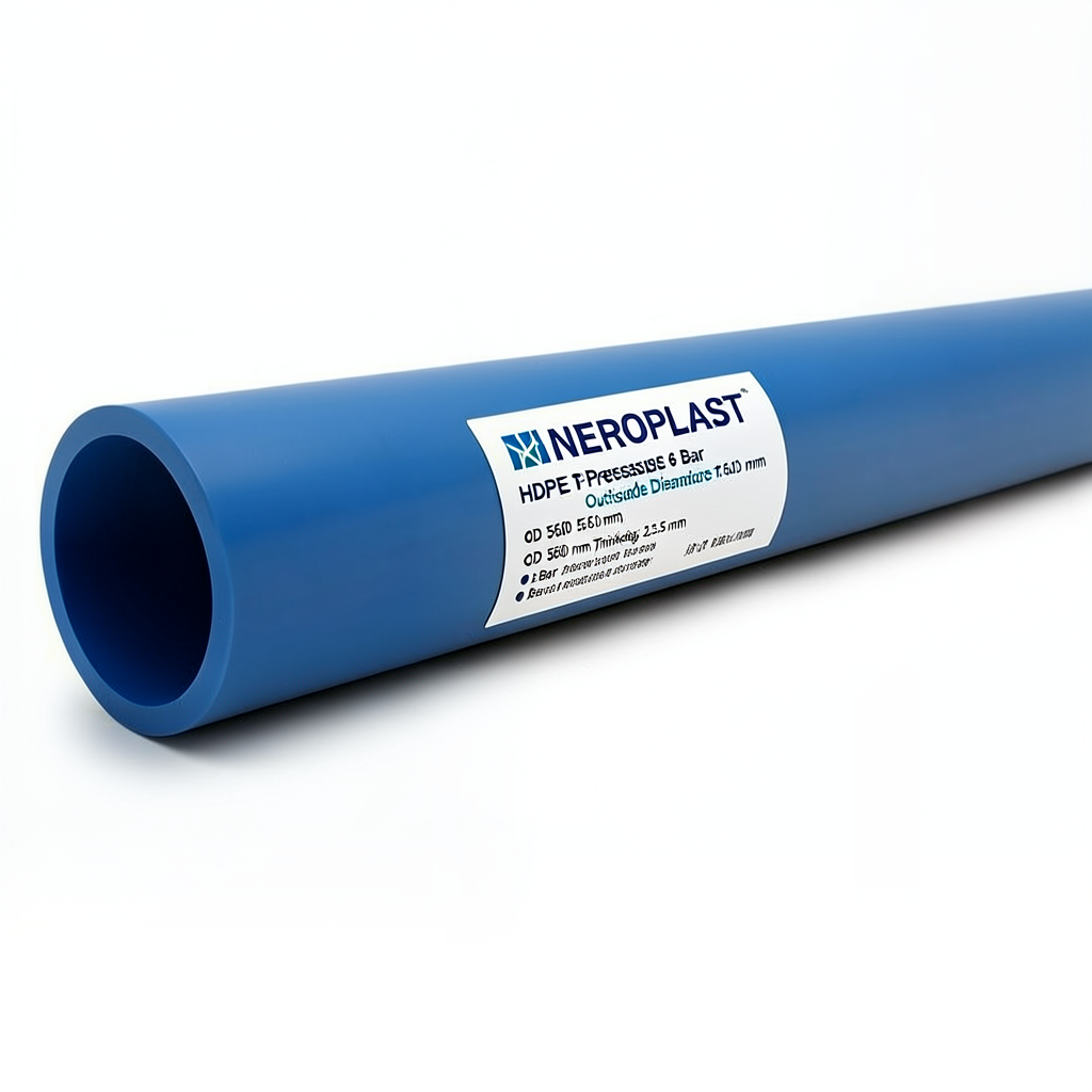 HDPE Pipes PE 80 Pressure 6 Bar Outside Diameter 560 mm Thickness 25.5 mm Blue | NEPROPLAST