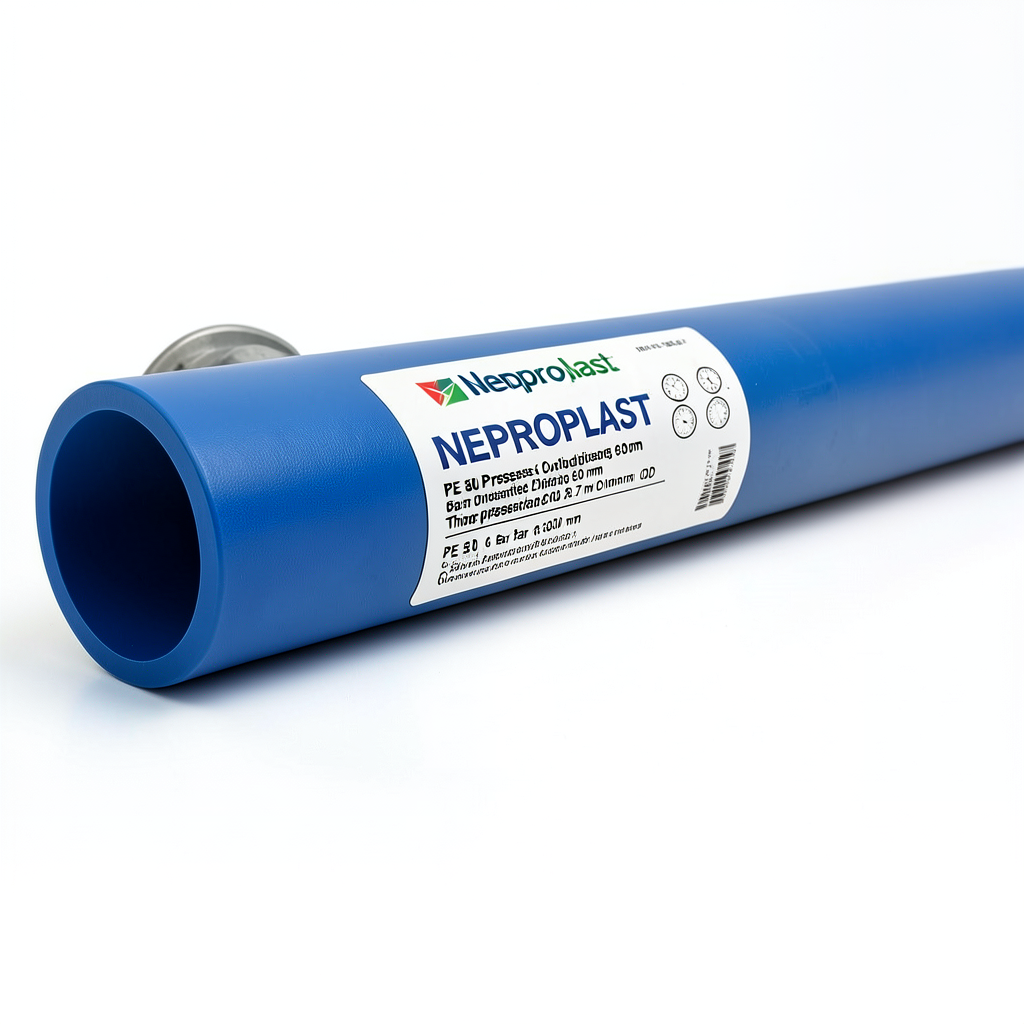 مواسير HDPE نيبروبلاست PE 80 ضغط 6 بار قطر خارجي 630 مم سمك 28.7 مم لون ازرق | نيبروبلاست