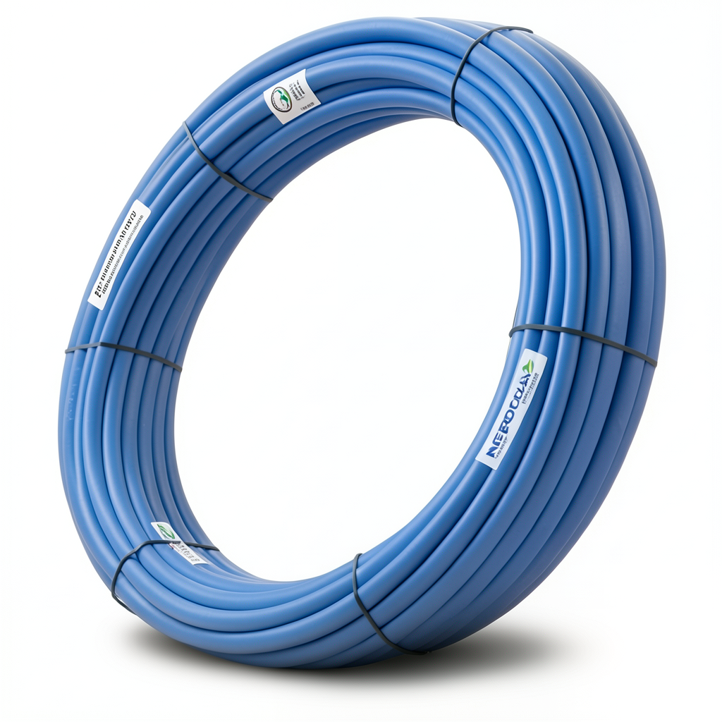 أنابيب HDPE PE 80 ضغط 4 بار قطر خارجي 50 مم سمك 1.8 مم أزرق | نيبروبلاست