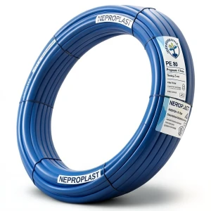 أنابيب HDPE PE 80 ضغط 4 بار قطر خارجي 75 مم سمك 2.3 مم لون أزرق | نيبروبلاست