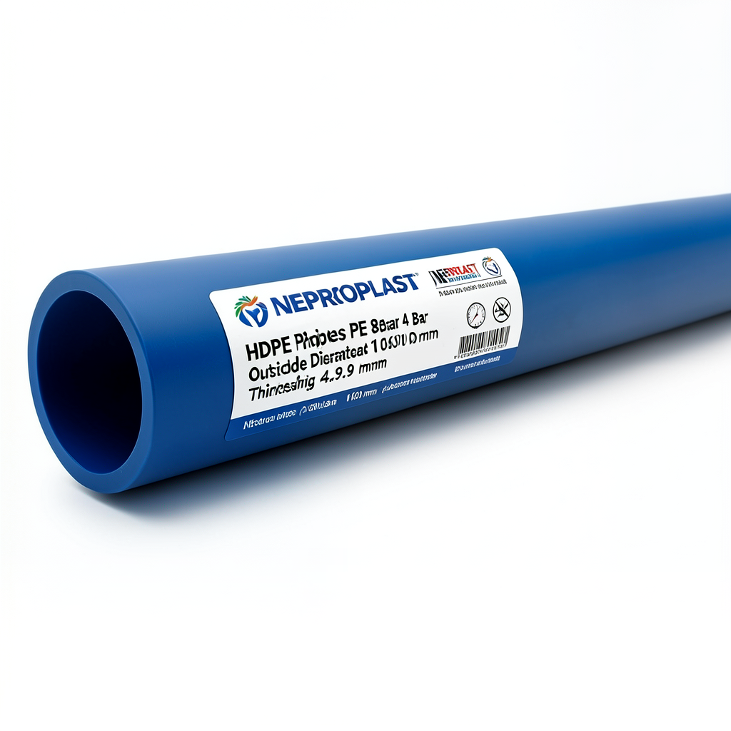 مواسير HDPE نيبروبلاست PE 80 ضغط 4 بار قطر خارجي 160 مم سمك 4.9 مم لون ازرق | نيبروبلاست