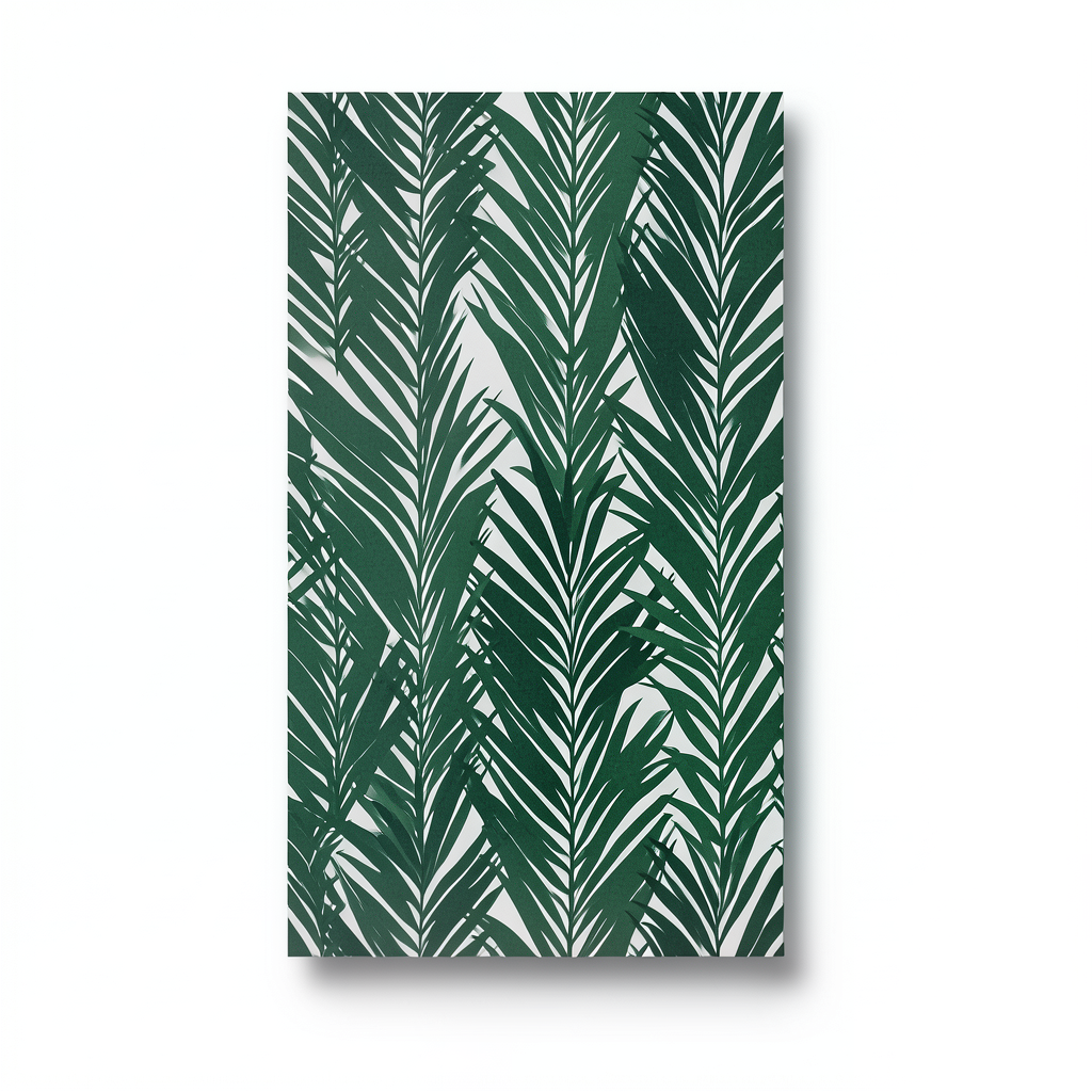 Leaf Patterned Wallpaper 10m x 0.53m Dark Green, Model 10031-07