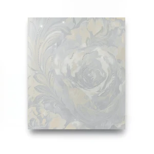 Italian Wallpaper Floral Design Pale Gray Color, Size 10mx0.70m, Model 14120