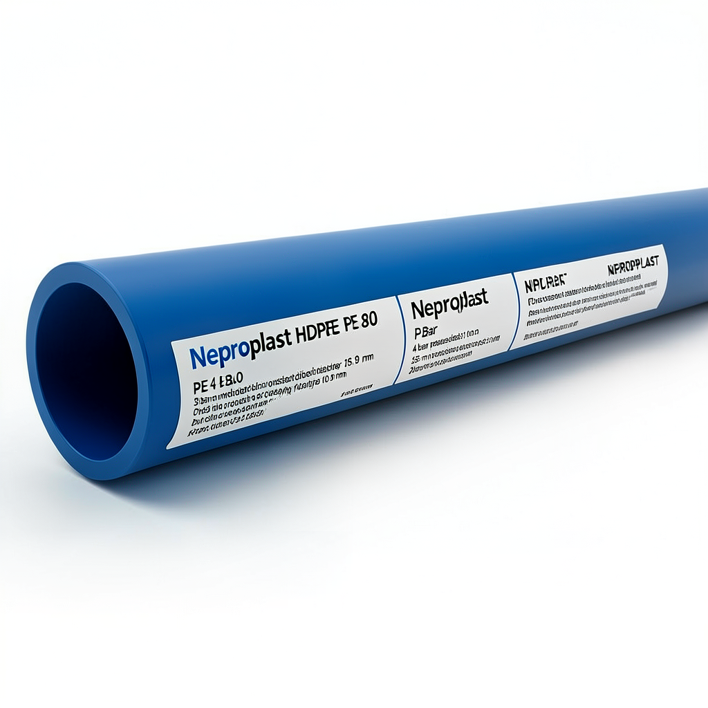 Neproplast HDPE Pipes PE 80 Pressure 4 Bar Outside Diameter 355 mm Thickness 10.9 mm Blue | NEPROPLAST