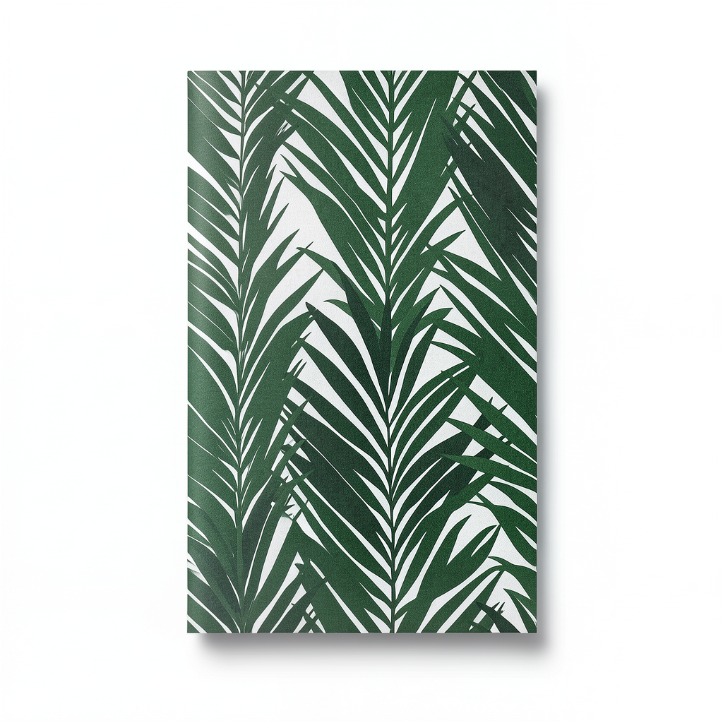Leaf Patterned Wallpaper 10m x 0.53m Dark Green, Model 10031-07