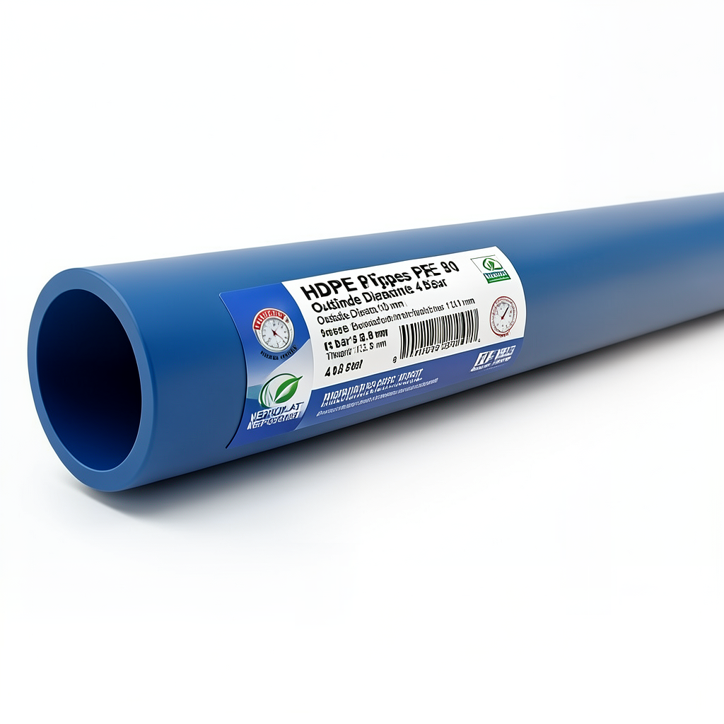 HDPE Pipes PE 80 Pressure 4 Bar Outside Diameter 450 mm Thickness 13.8 mm Blue | NEPROPLAST