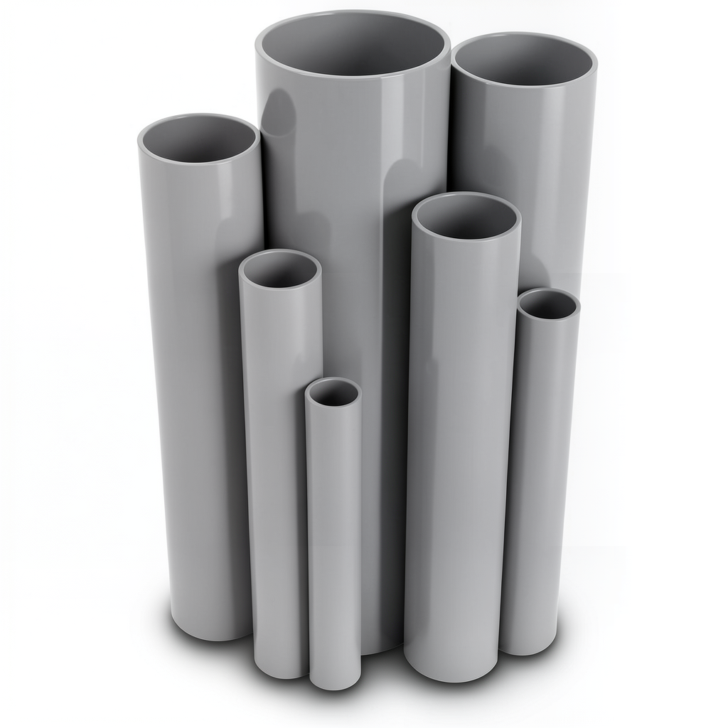 UPVC Pipes Nominal Pressure 16/20 Outside Diameter 140 mm Thickness 10.4 mm Gray