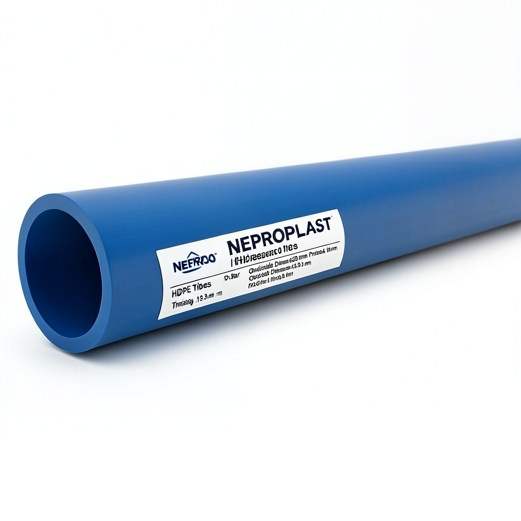 مواسير HDPE PE 80 ضغط 4 بار قطر خارجي 630 مم سمك 19.3 مم لون ازرق | نيبروبلاست