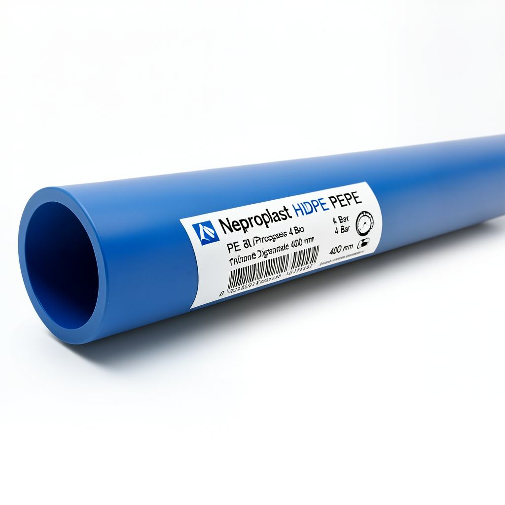 Neproplast HDPE Pipes PE 80 Pressure 4 Bar Outside Diameter 400 mm Thickness 12.3 mm Blue | NEPROPLAST