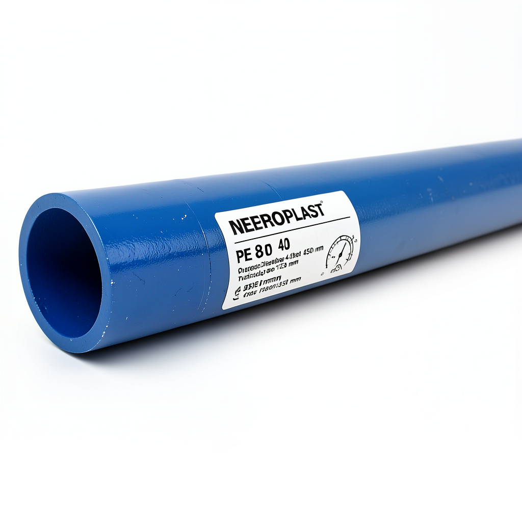 مواسير HDPE PE 80 ضغط 4 بار قطر خارجي 450 مم سمك 13.8 مم لون ازرق | نيبروبلاست