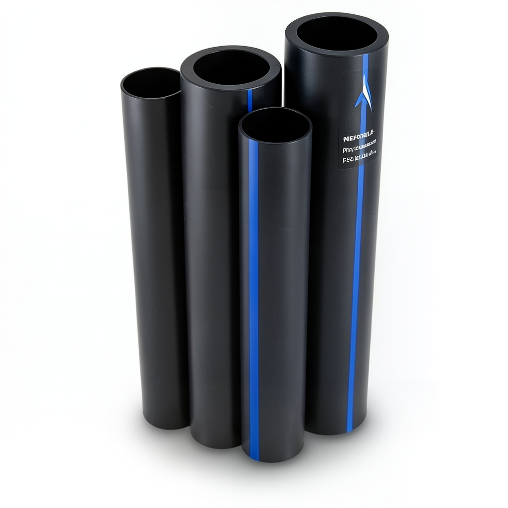 HDPE Pipes PE 80 Pressure 4 Bar Outside Diameter 200 mm Thickness 6.2 mm Black | NEPROPLAST