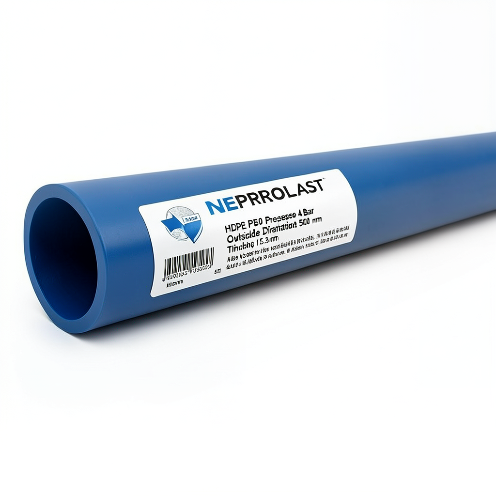 مواسير HDPE PE 80 ضغط 4 بار قطر خارجي 500 مم سمك 15.3 مم لون ازرق | نيبروبلاست