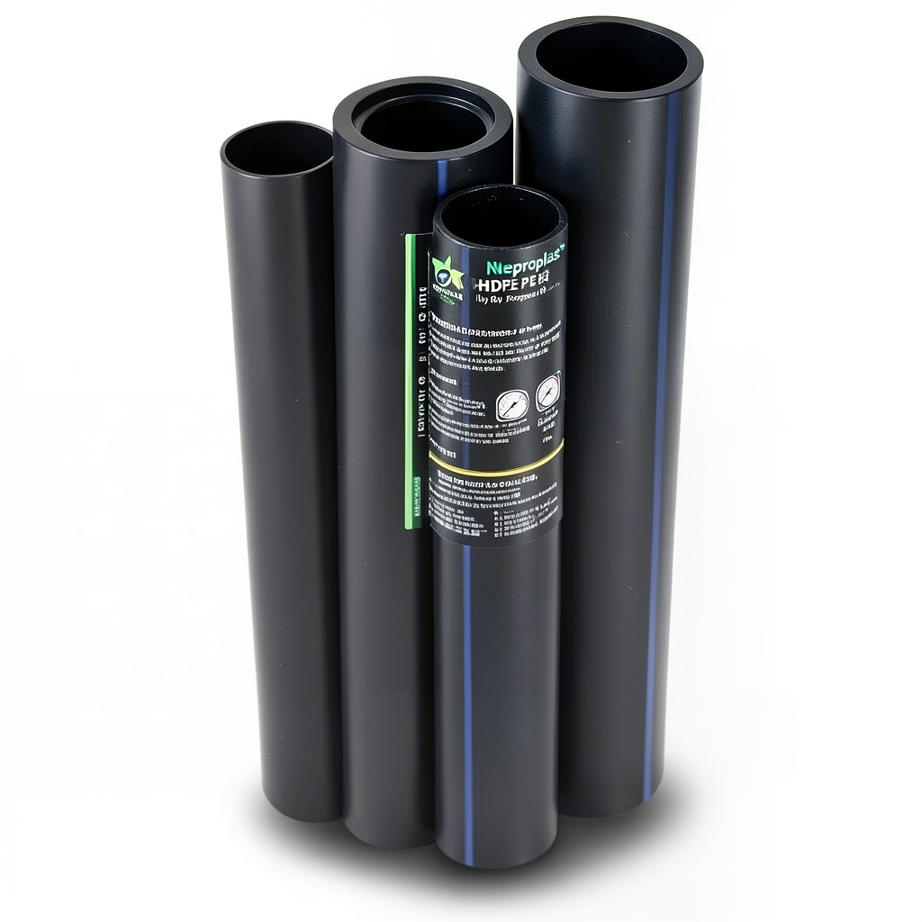 Neproplast HDPE Pipes PE 80 Pressure 4 Bar Outside Diameter 355 mm Thickness 10.9 mm Black | NEPROPLAST