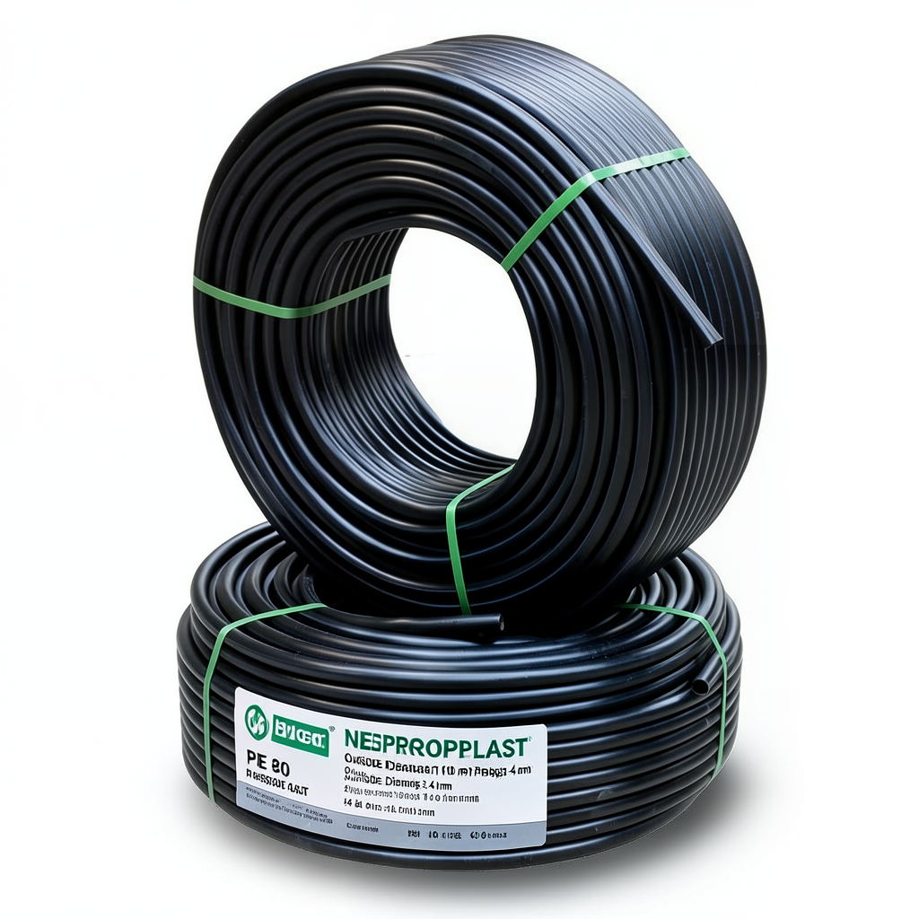 HDPE Pipes PE 80 Pressure 4 Bar Outside Diameter 110 mm Thickness 3.4 mm Black | NEPROPLAST