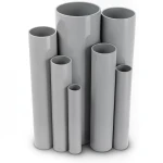 مواسير UPVC ضغط اسمي 10/20 بار قطر خارجي 75 مم سمك 3.6 مم لون رمادي