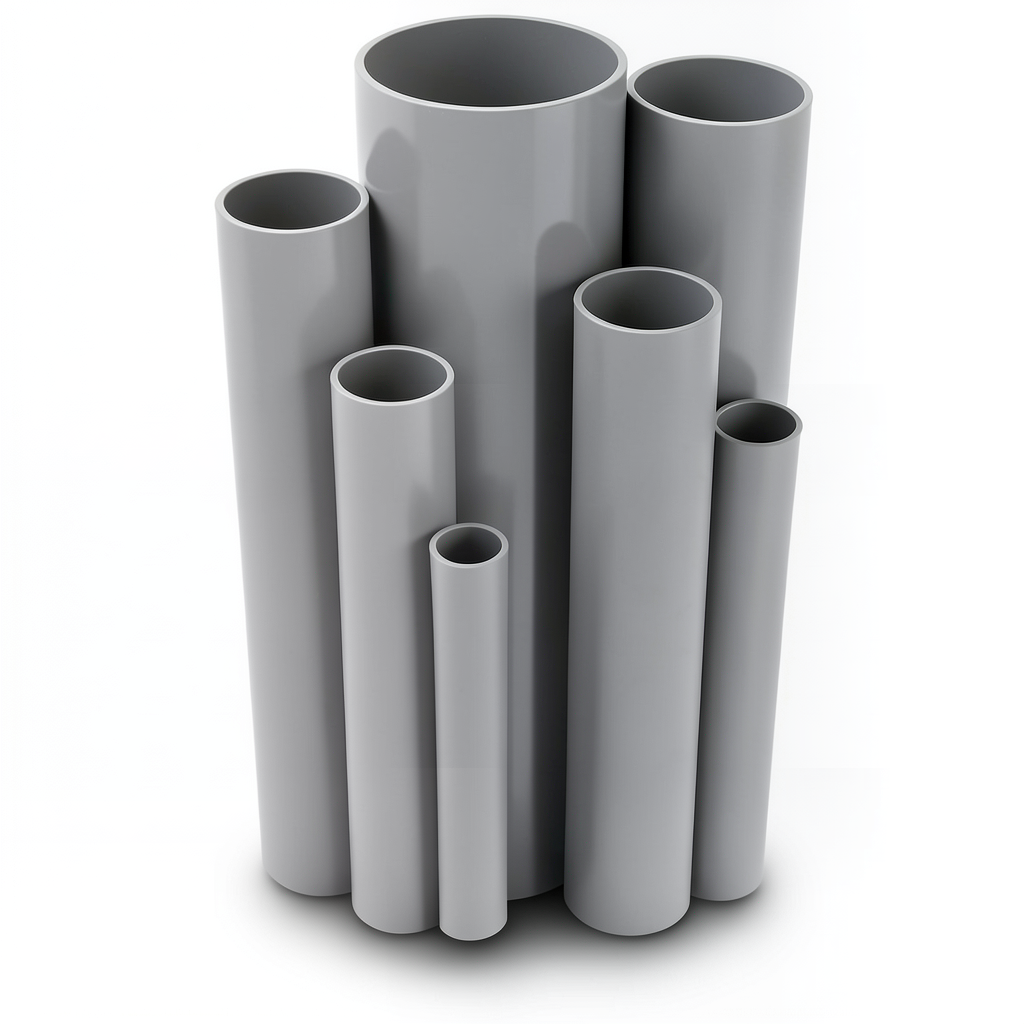 UPVC Pipes Nominal Pressure 6/20 Bar Outside Diameter 90 mm Thickness 2.7 mm Gray
