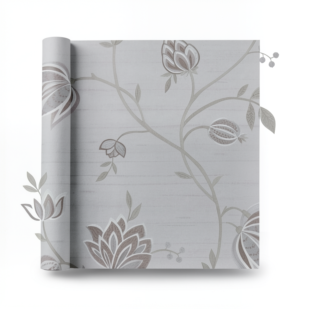 Italian Wallpaper Gray Color 10m x 1.06m Model 3011