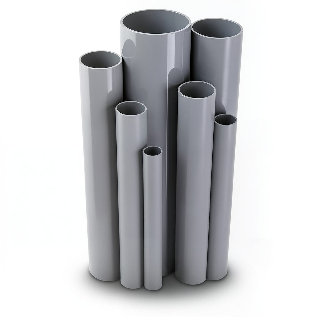 UPVC Pipes Nominal Pressure 10/20 Bar Outside Diameter 90 mm Thickness 4.3 mm Gray