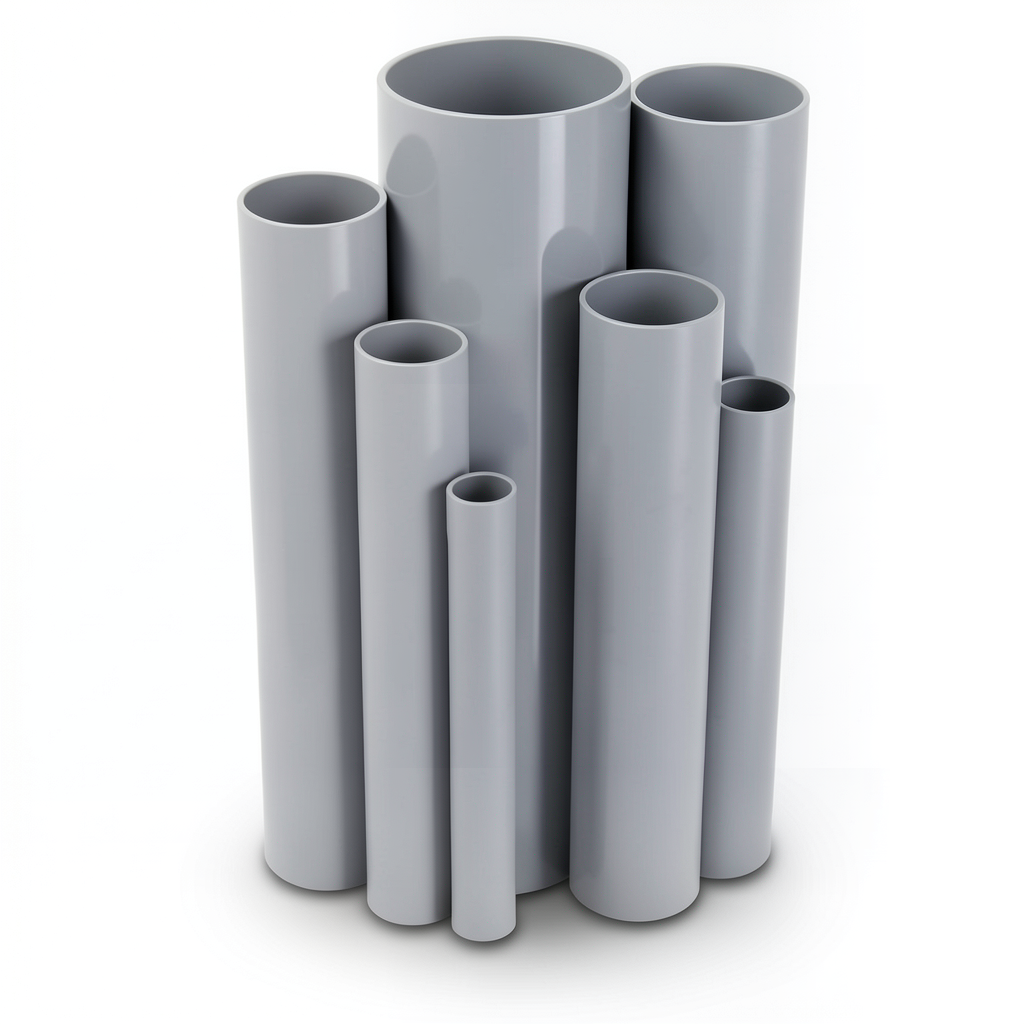UPVC Pipes Nominal Pressure 6/20 Bar Outside Diameter 125 mm Thickness 3.7 mm Gray